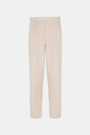 Sand Linen Slim Straight Trouser