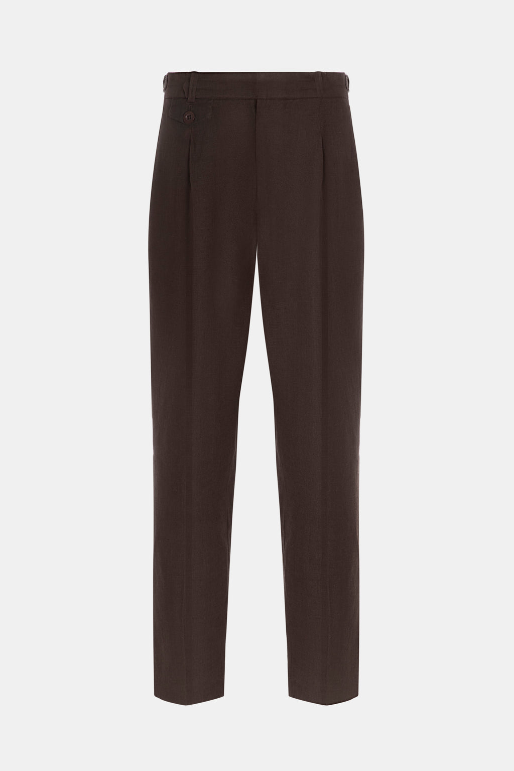 Brown Linen Slim Straight Trouser – Kurt River
