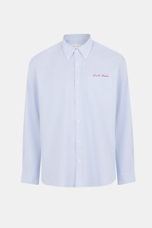 Blue Striped Oxford Shirt