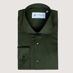 Green Natural Stretch Cotton Shirt