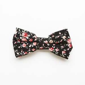 Black Floral Bow Tie