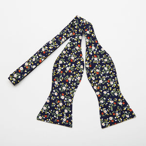 Navy Floral Bow Tie