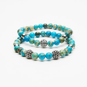 Turquoise Jasper Bracelet Set
