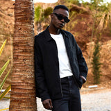 Black Linen Zip Jacket