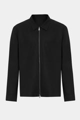 Black Linen Zip Jacket