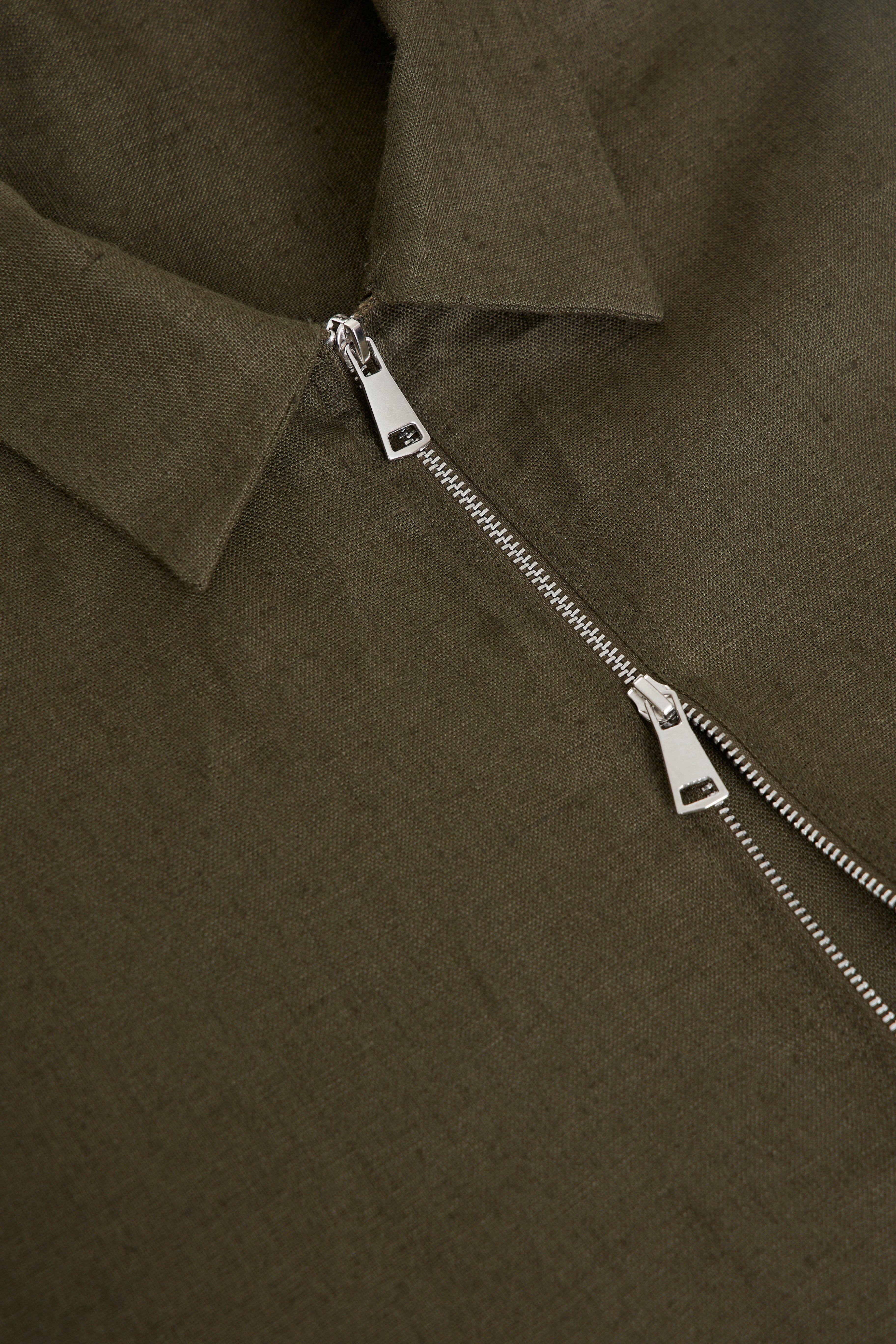 ジャケット・アウター CoiWIRROW / Banboo linen  over coat Green Linen Zip Jacket – Kurt River
