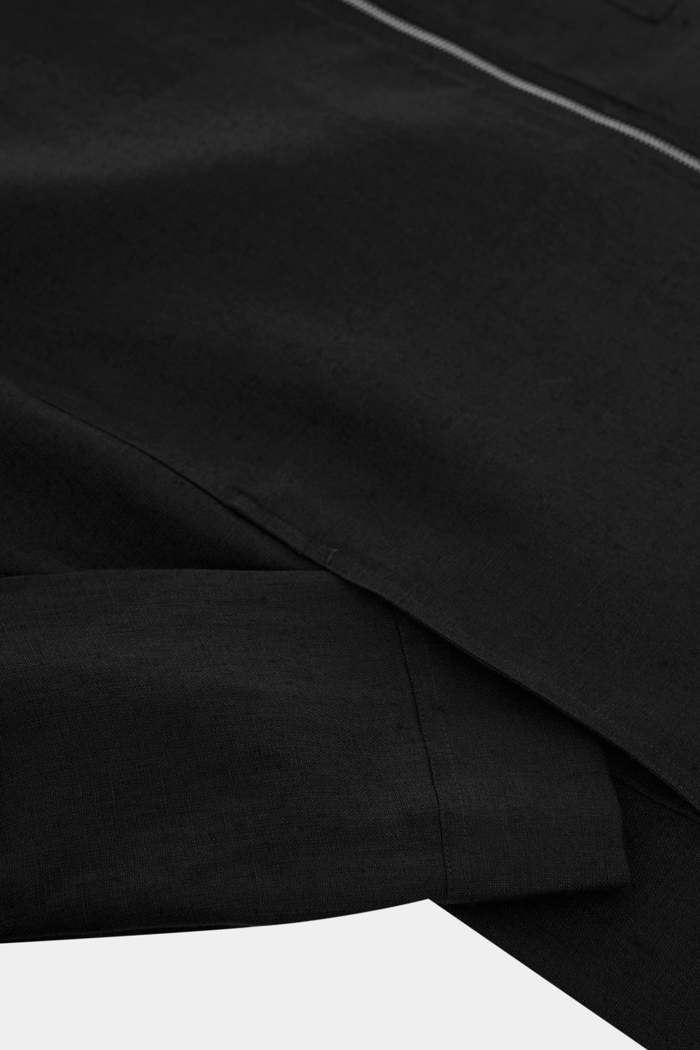 Black Linen Zip Jacket