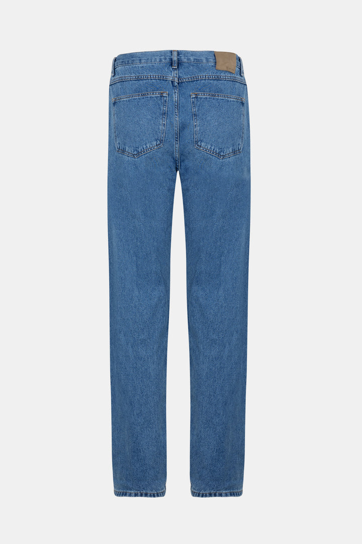 Mid Blue Straight Leg Jeans