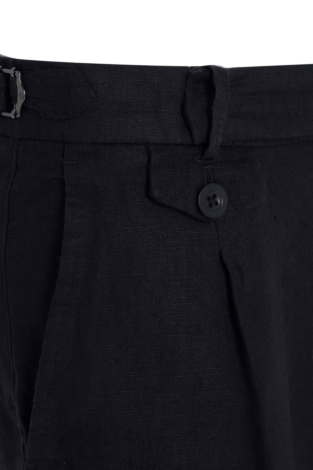 Navy Linen Slim Straight Trouser