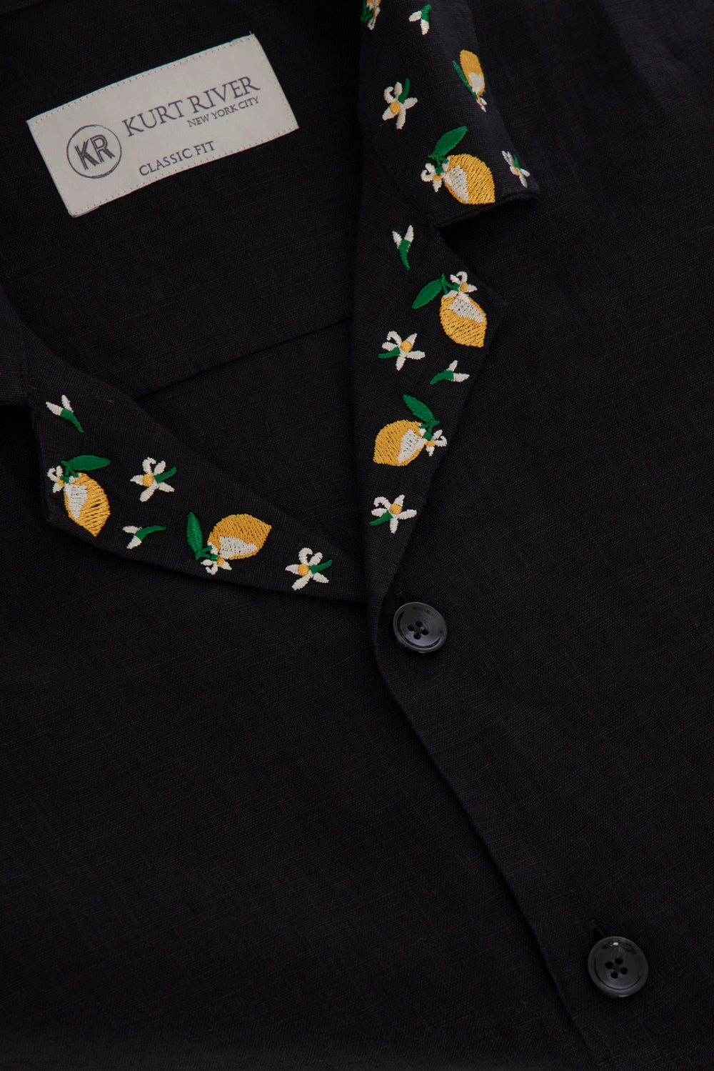 Black Short Sleeve Linen Shirt