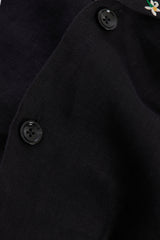 Black Short Sleeve Linen Shirt