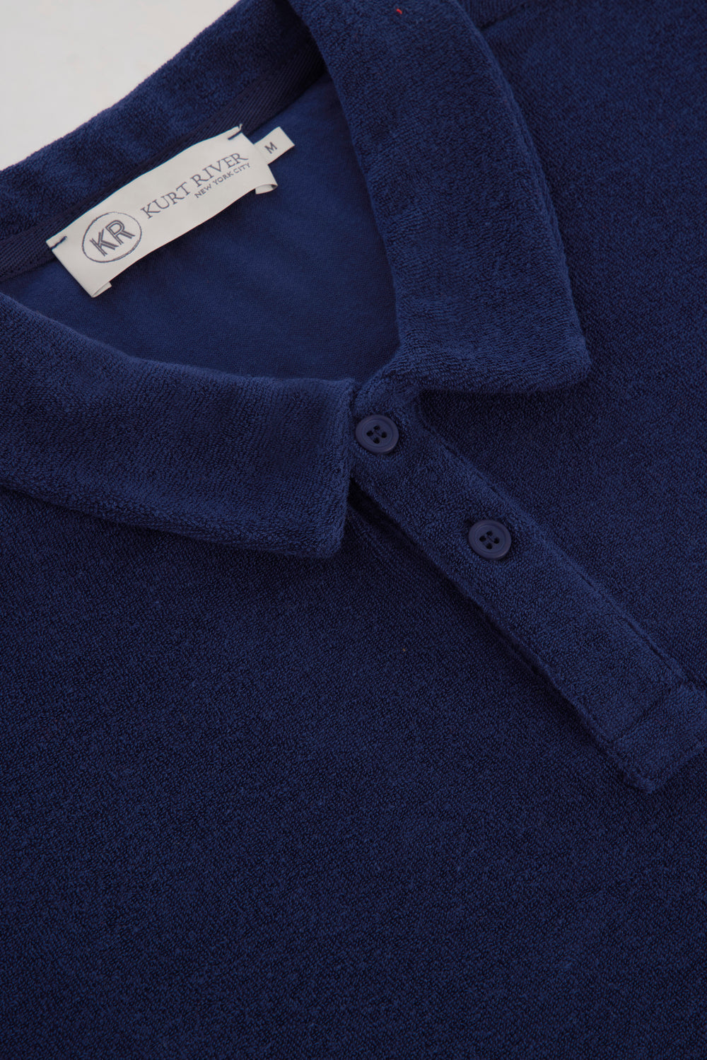 Navy Blue Terry Polo Shirt
