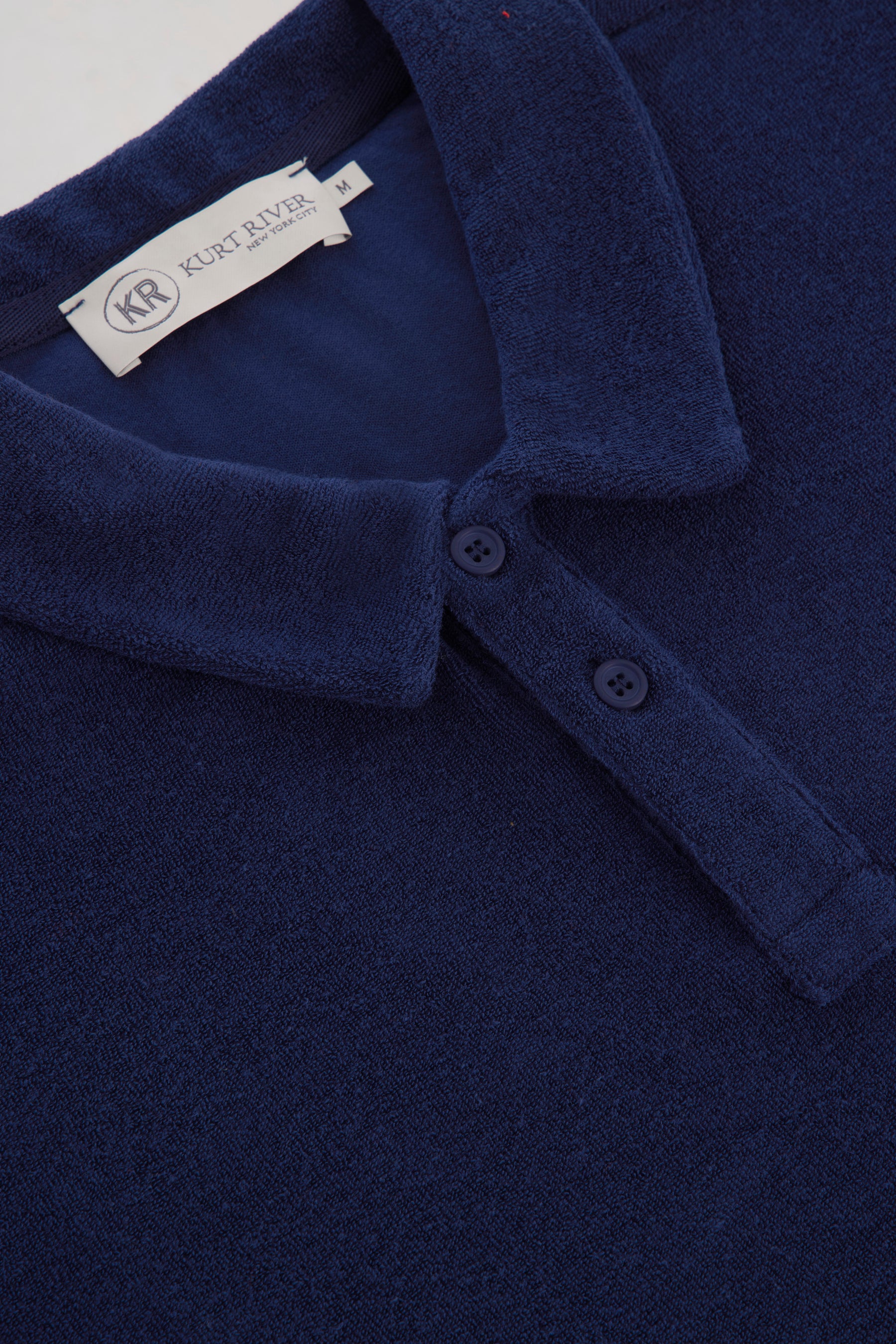 Navy Blue Terry Polo Shirt
