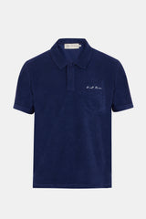 Navy Blue Terry Polo Shirt