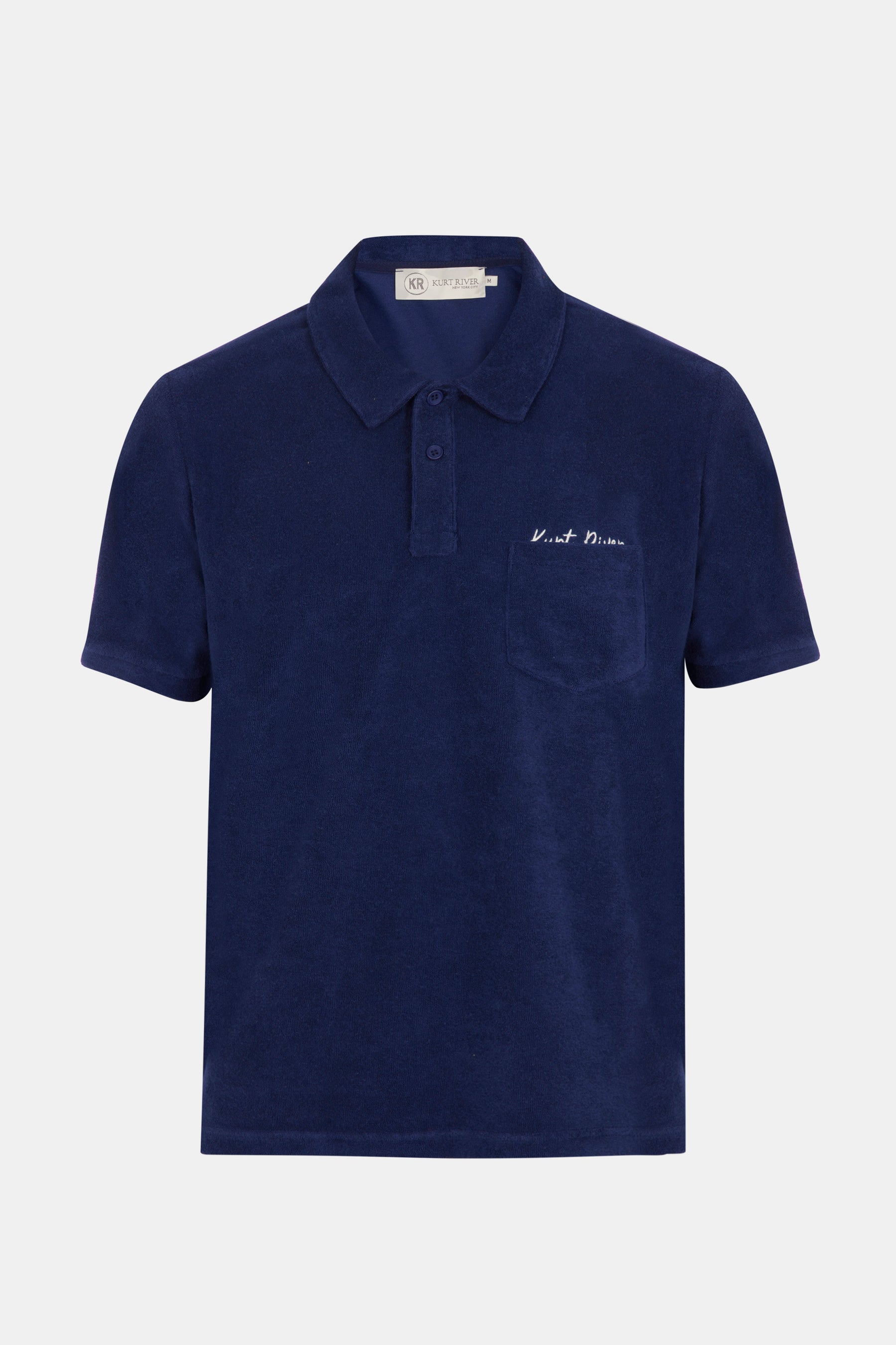 Navy Blue Terry Polo Shirt