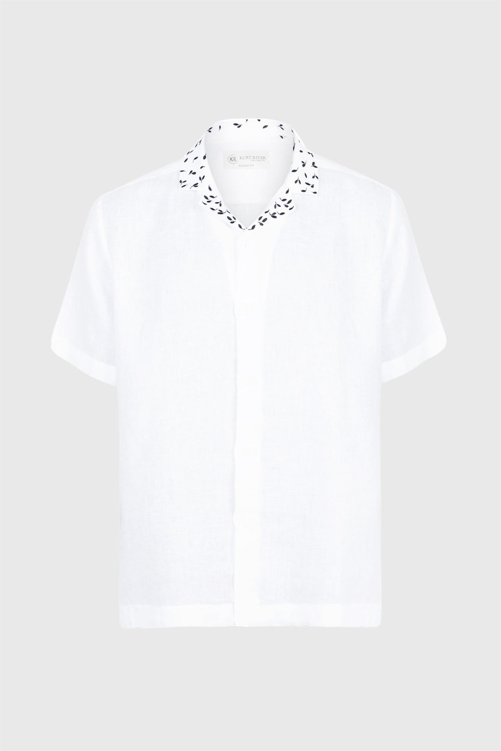 White Short Sleeve Linen Shirt