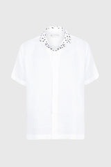 White Short Sleeve Linen Shirt