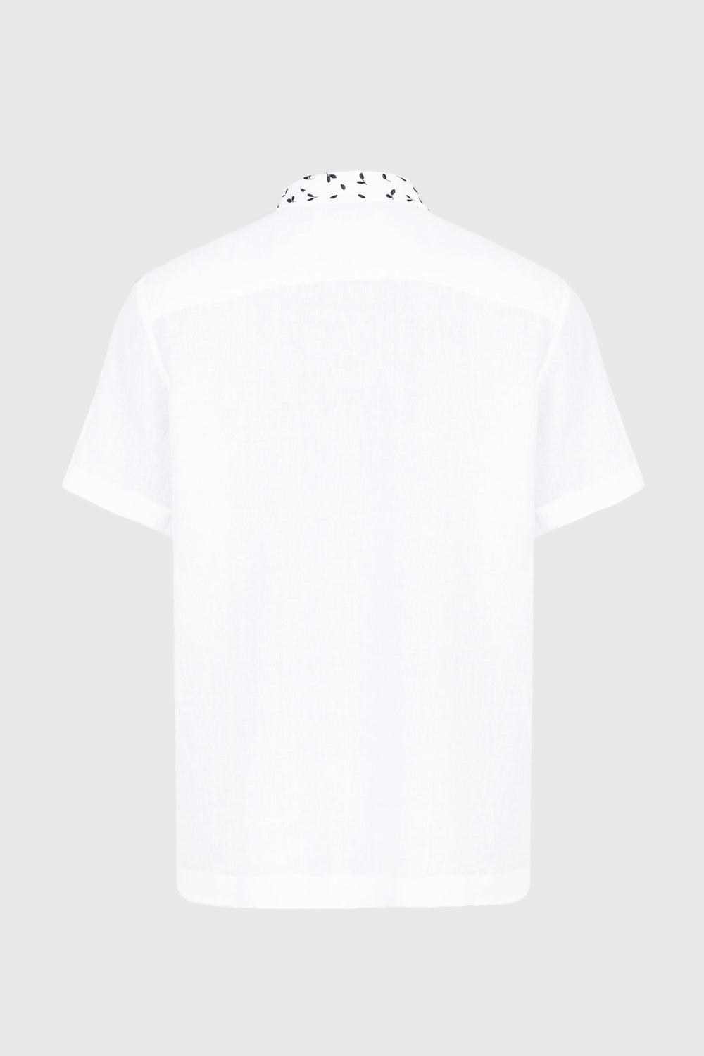 White Short Sleeve Linen Shirt