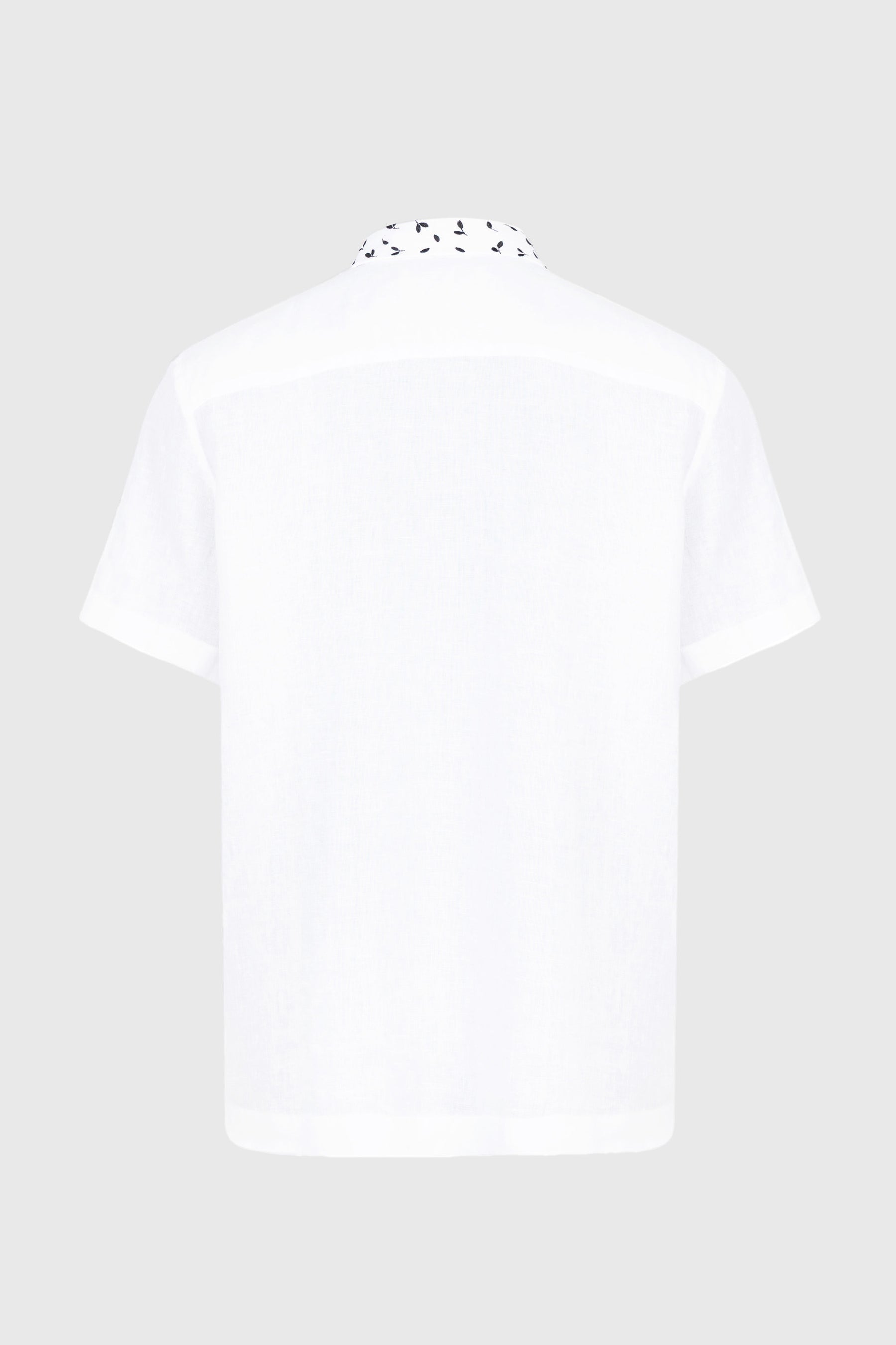 White Short Sleeve Linen Shirt
