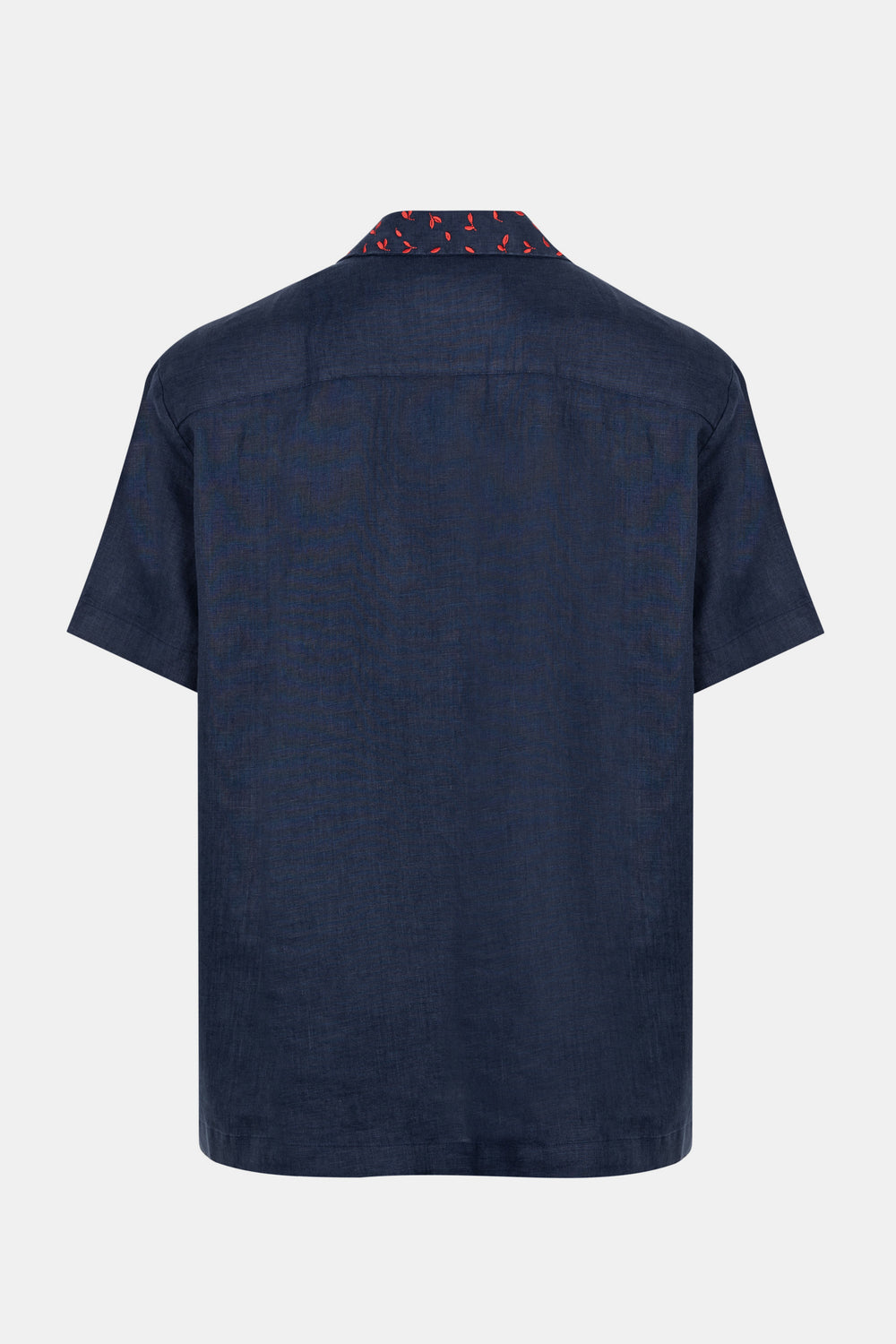 Navy Short Sleeve Linen Shirt