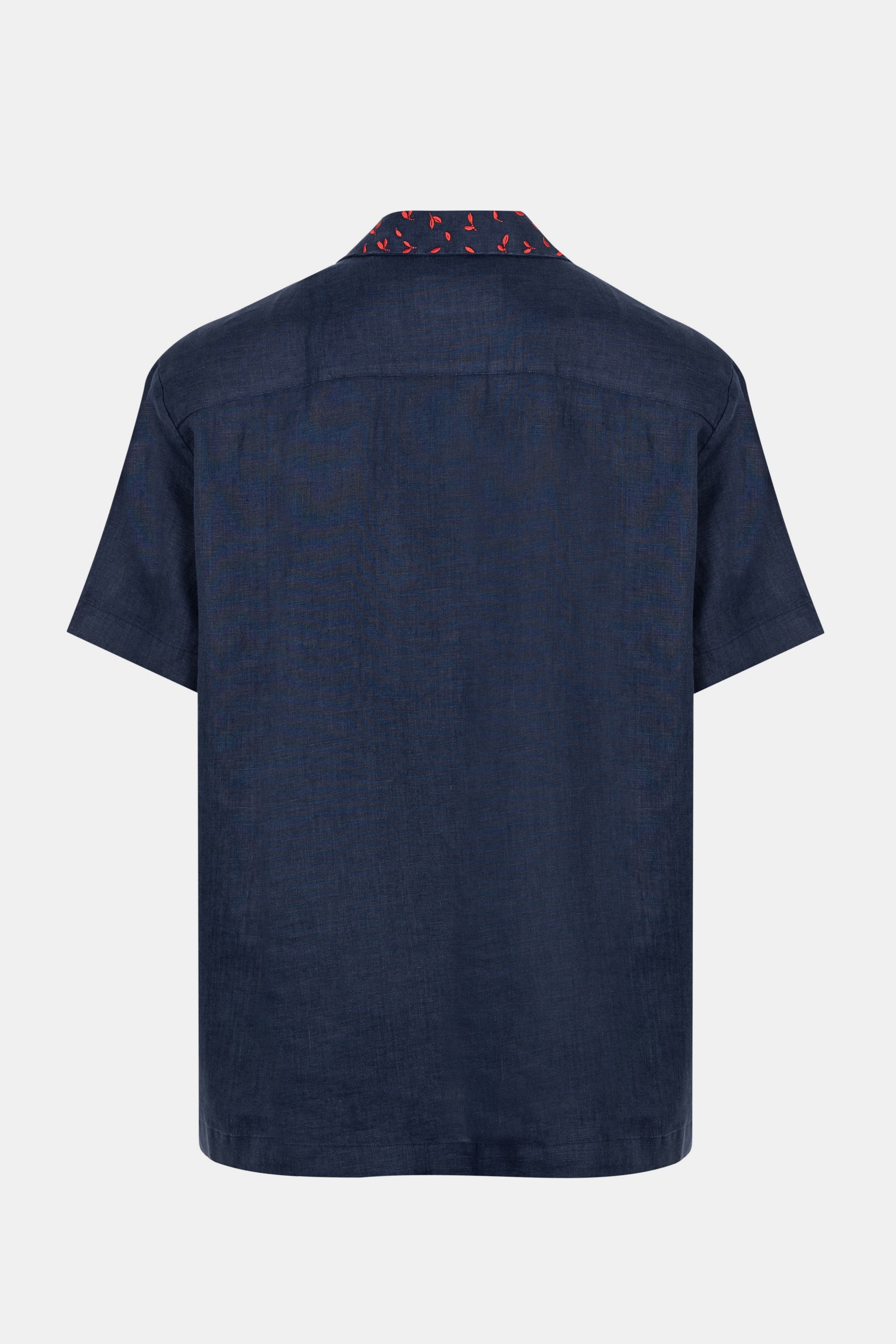 Navy Short Sleeve Linen Shirt