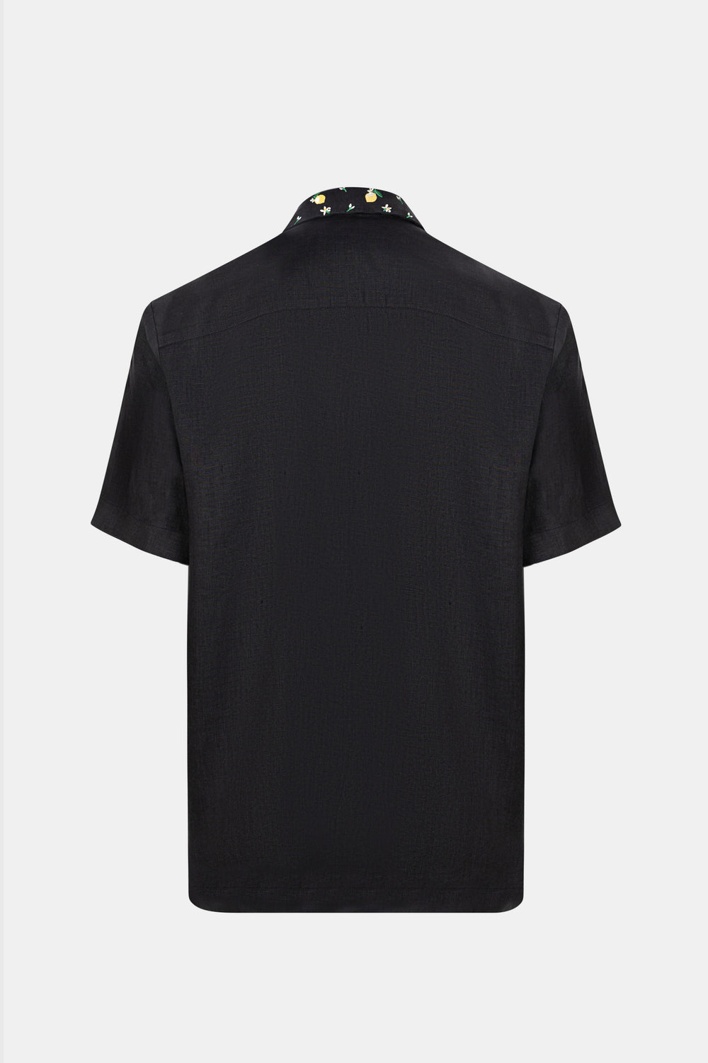Black Short Sleeve Linen Shirt