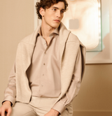 Brown Natural Stretch Cotton Shirt