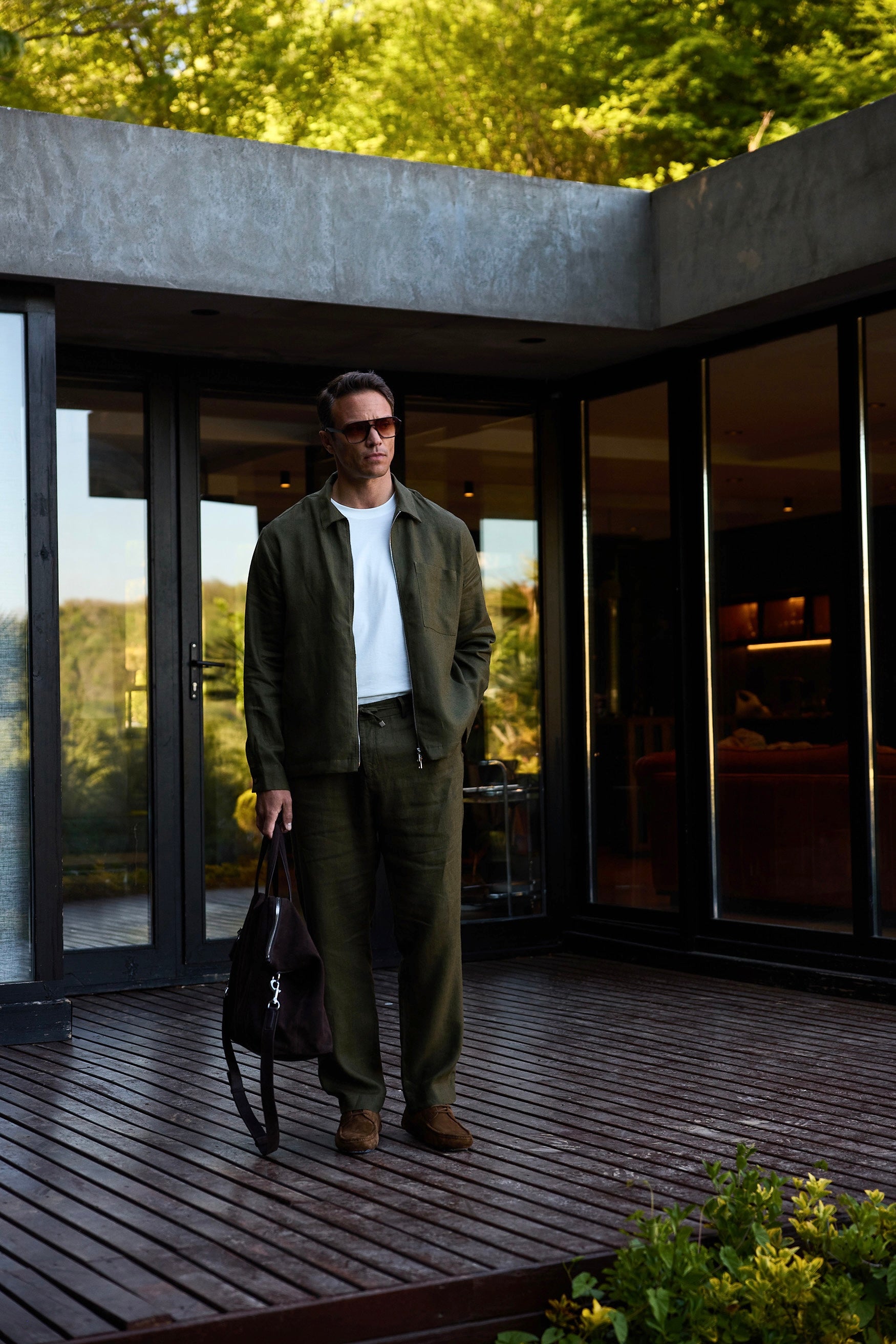 Green Linen Zip Jacket – Kurt River
