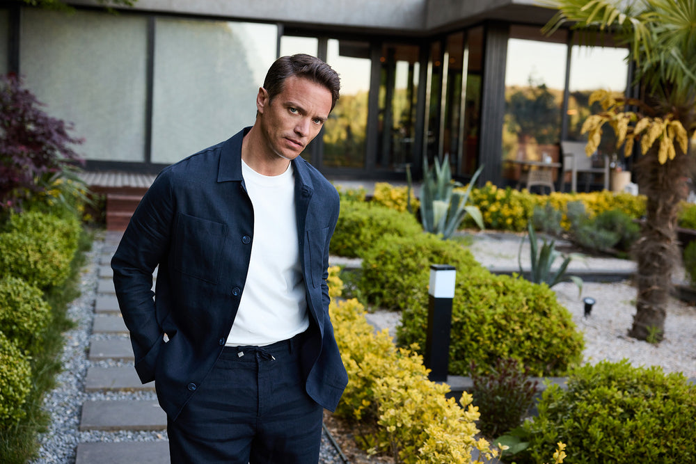 Navy Linen Jacket
