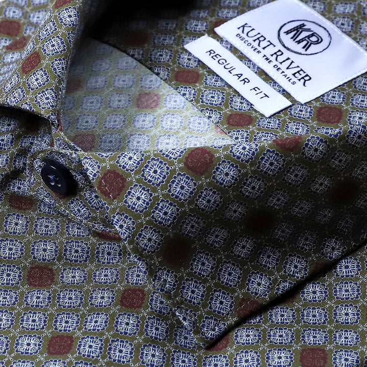 Green Brown Pattern Shirt