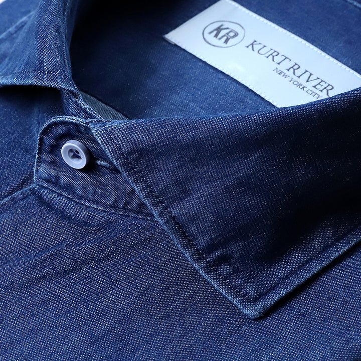 Dark Blue Denim Cotton Shirt