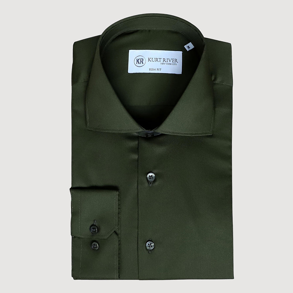 Green Natural Stretch Cotton Shirt