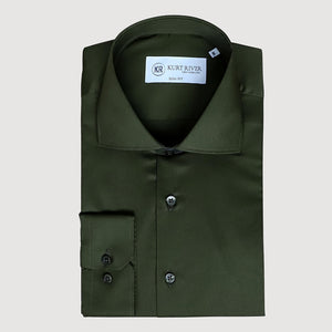 Green Natural Stretch Cotton Shirt