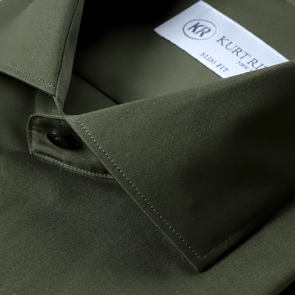 Green Natural Stretch Cotton Shirt