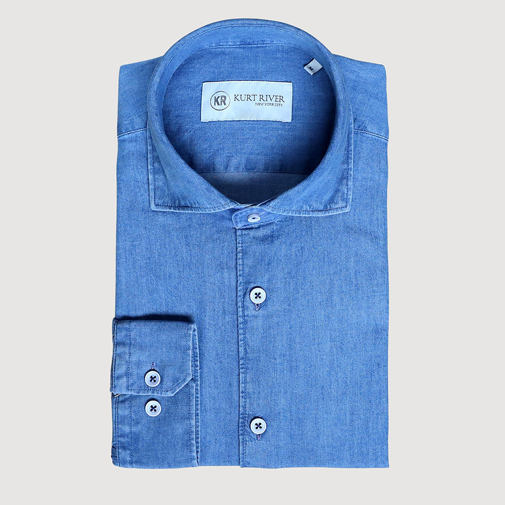 Blue Denim Cotton Shirt – Kurt River