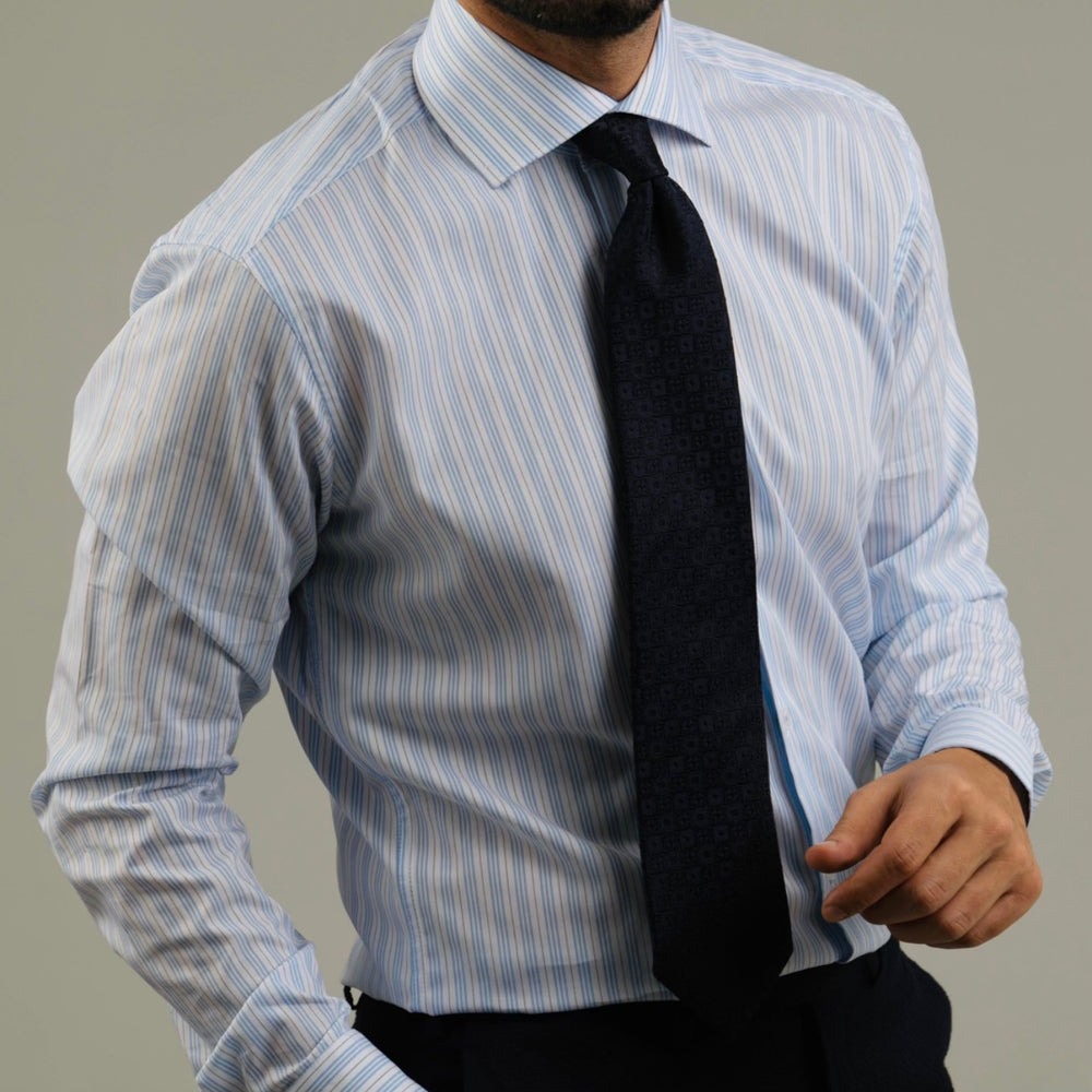Light Blue Stripe Cotton Shirt