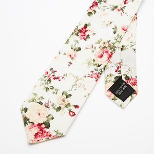 Ivory Floral Tie