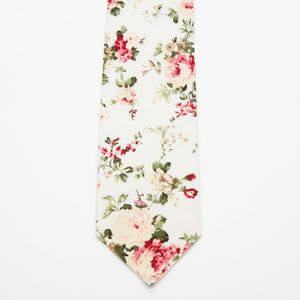 Ivory Floral Tie
