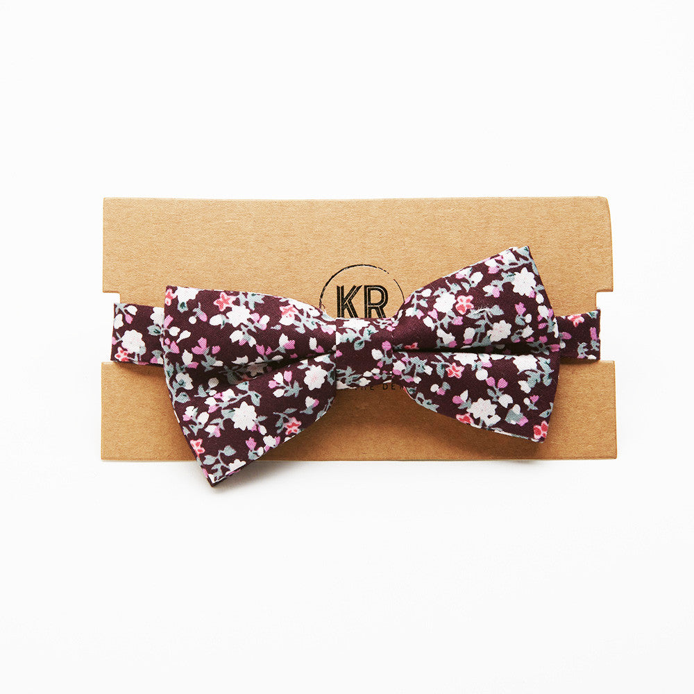 Purple Floral Bow Tie
