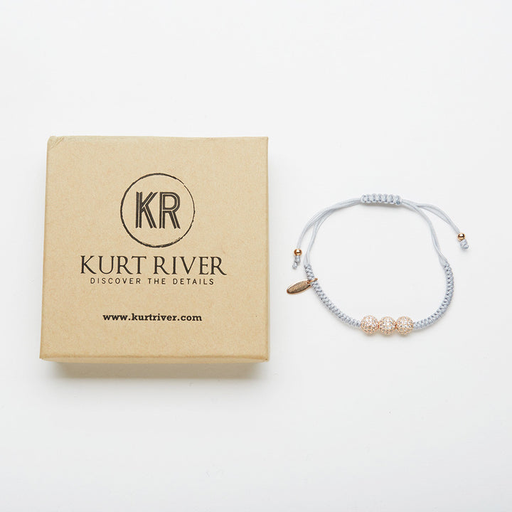Grey Braided Diamond Bracelet