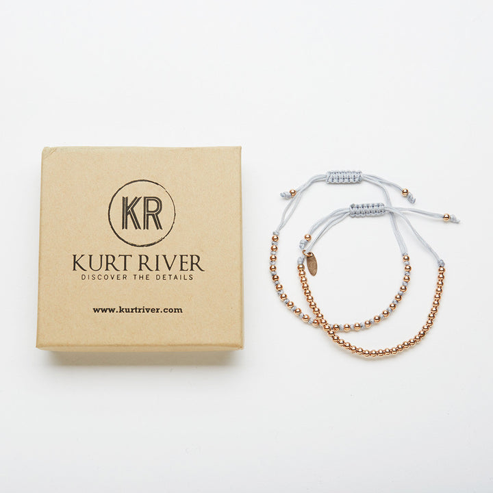 Grey Macrame Bracelet Set