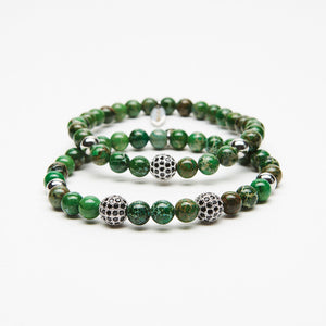Green Jasper Bracelet Set