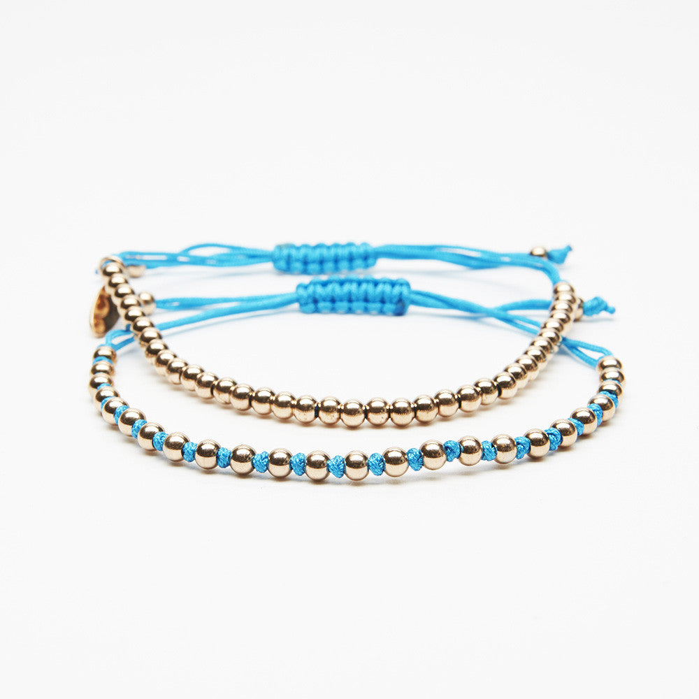 Blue Macrame Bracelet Set