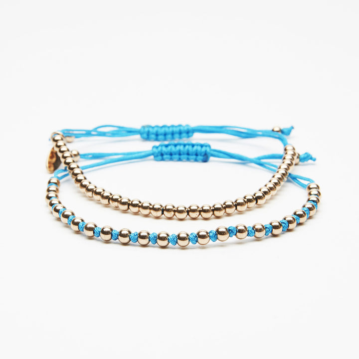 Blue Macrame Bracelet Set