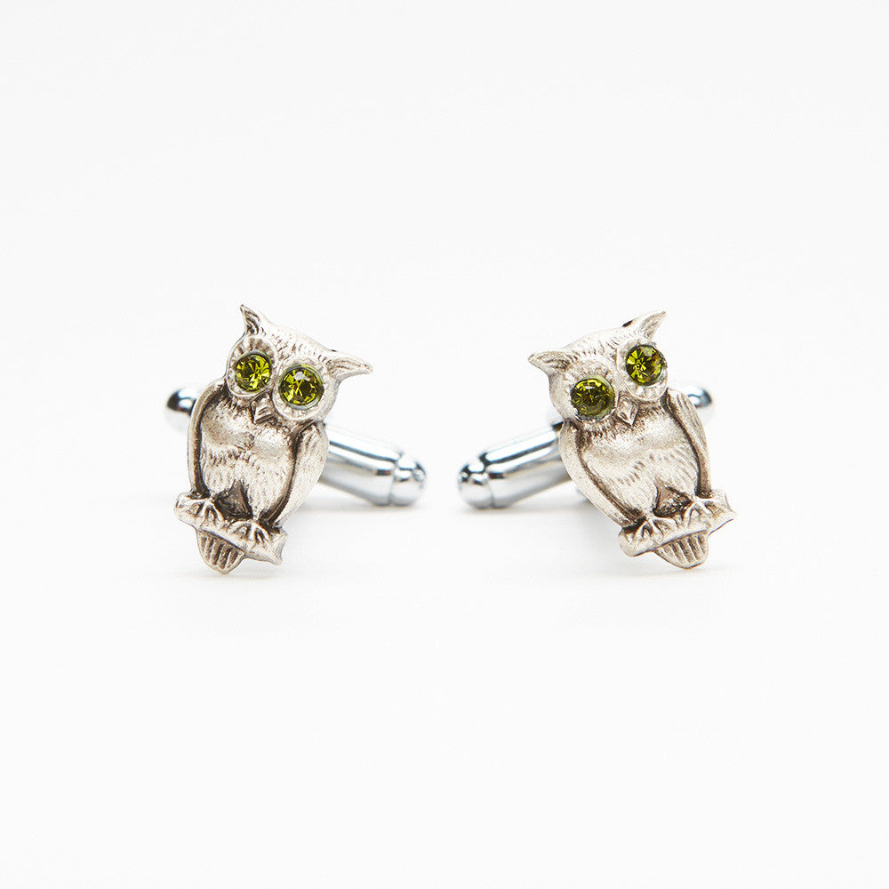Green Owl Cufflinks