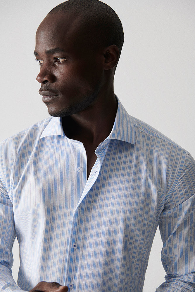Light Blue Stripe Cotton Shirt