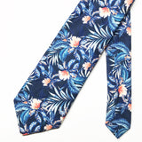 Orange Blue Floral Tie