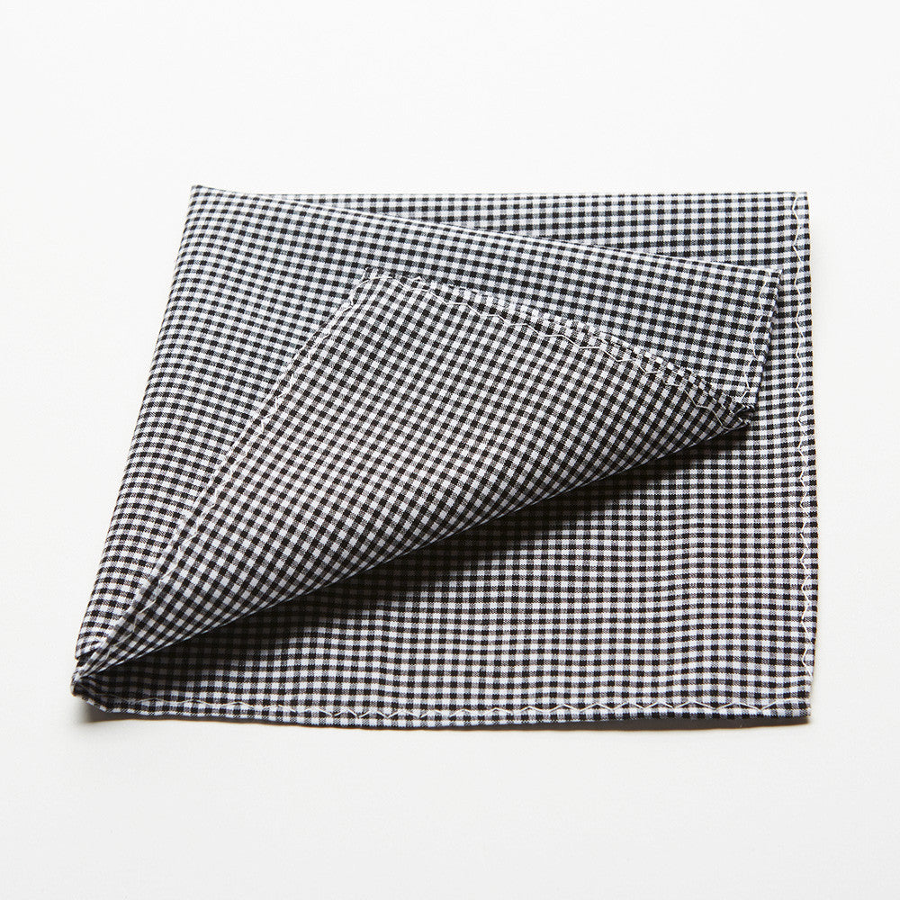 Black Plaid Pocket Square