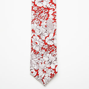 Blooming Red Floral Tie