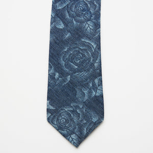 Blue Rose Floral Tie